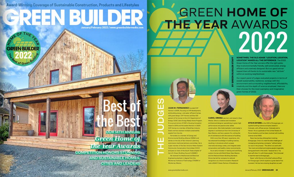 GREEN BUILDER Magazine Award